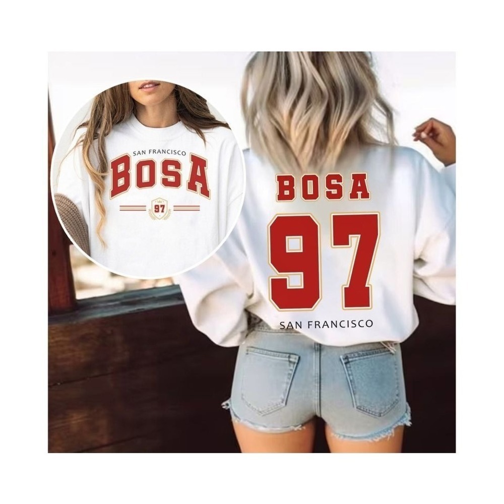 San Francisco 49ers Nick Bosa 2 Sided Football Fan Sweatshirt
